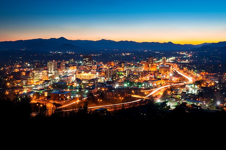 Asheville NC City Skyline Blue Ridge Mountains Photography Prints
