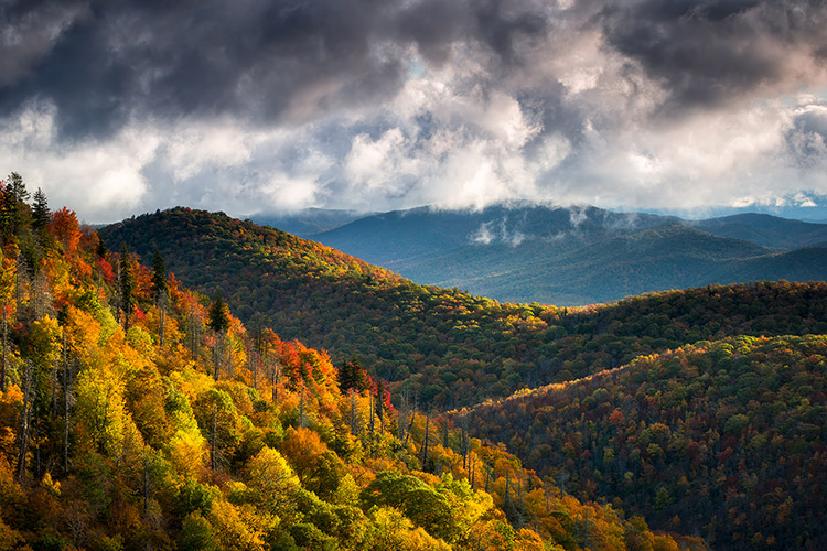 Asheville NC Blue Ridge Parkway Scenic Autumn Landscape North Carolina