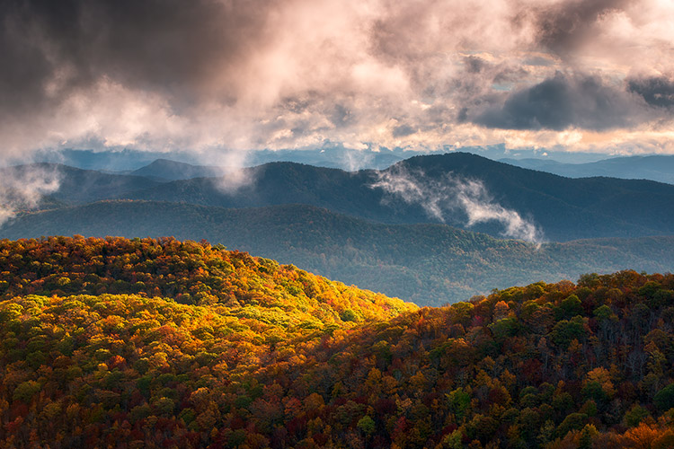 Blue Ridge Mountains Autumn Morning Photography Prints
