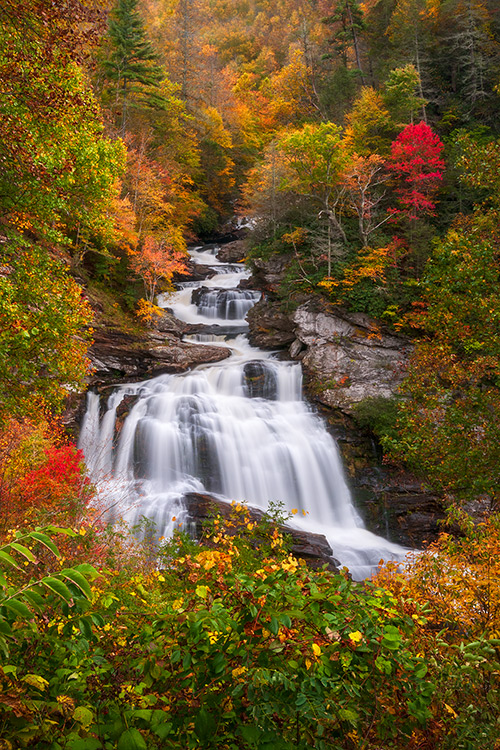 Cullasaja Falls Highlands NC Autumn Waterfall Landscape Prints