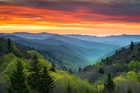 Gatlinburg TN Smoky Mountains Sunrise Landscape