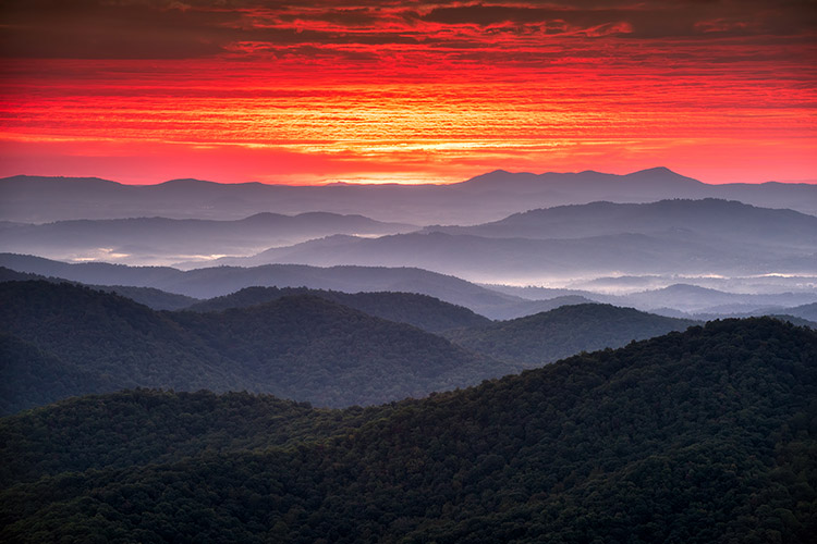 Asheville Blue Ridge Mountains Sunrise Photography Prints