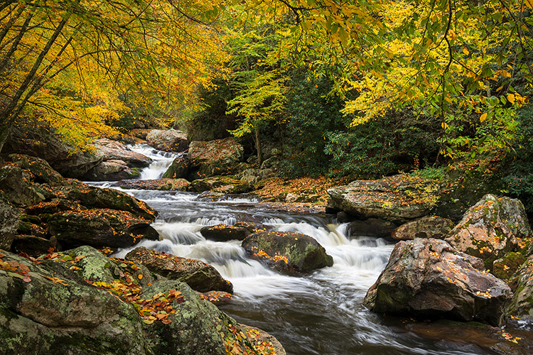Highlands North Carolina Autumn Cullasaja River Photography Print