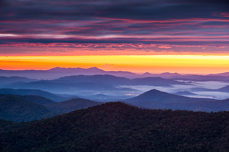 Blue Ridge Mountains Sunrise Photography Prints