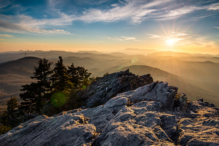 Grandfather Mountain Landscape Photography Sunset Mountains Print