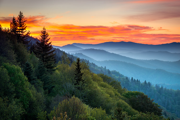 Oconaluftee Great Smoky Mountains Photography National Park Overlook Print