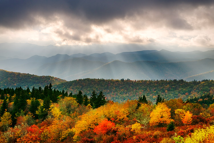 Asheville Blue Ridge Parkway Autumn Landscape Print