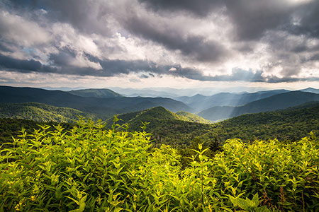 Blue Ridge Mountains Summer Light Rays Photography