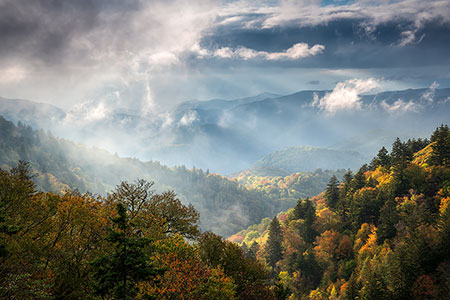 Great Smoky Mountains Autumn Landscape Canvas Print