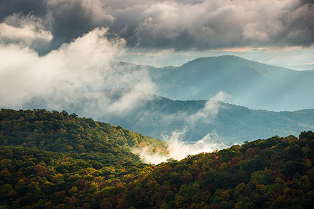 Asheville NC Autumn Sunrise Mountains Landscape Photo