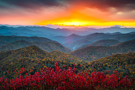 Blue Ridge Mountains Sunset Autumn Landscape