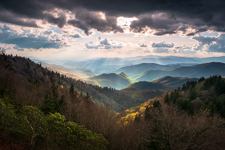 Smoky Mountains Blue Ridge Parkway Scenic Landscape