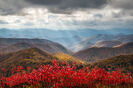 Blue Ridge Mountains Autumn Landscape Canvas