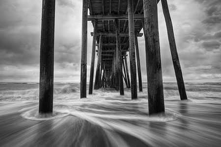 OBX Fishing Pier Black and White Fine Art Landscape Photography