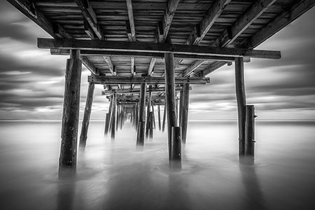 Blak and White Outer Banks Beach Seascape Photography