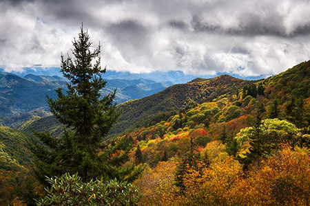 Southern Appalachian Mountains Scenic Autumn Landscape