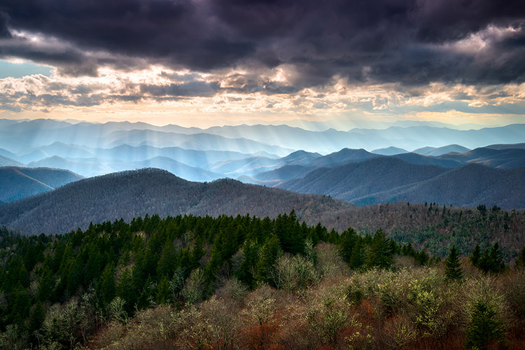 Scenic Blue Ridge Mountains Asheville NC Landscape Photography Print